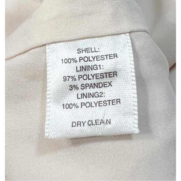 White House Black Market Sz 6 Champagne Beige Crochet Lace Sheath Formal Dress - Picture 8 of 8